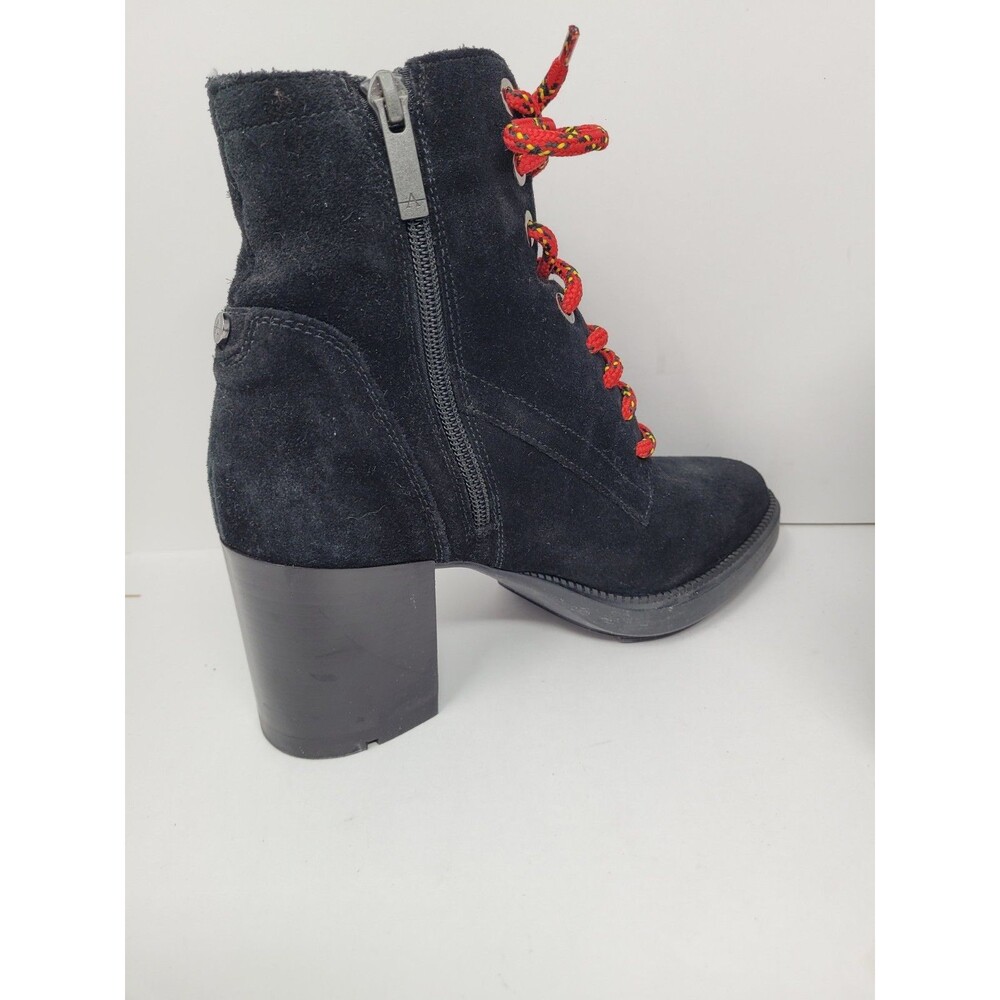 Aquatalia Ihana Water Resistant Lace-Up Boot Black Suede Size 6.5 - Picture 4 of 9